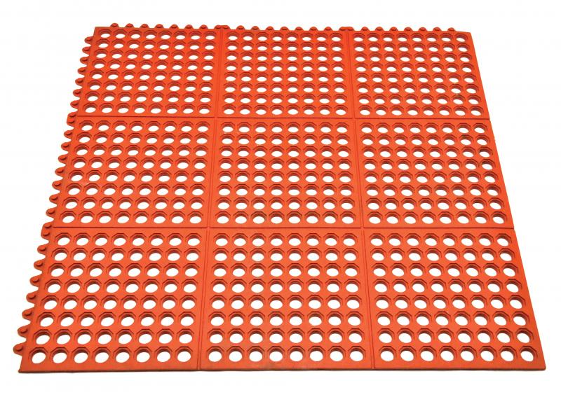 Terracotta Anti-Fatigue Mat with Interlocking Edges